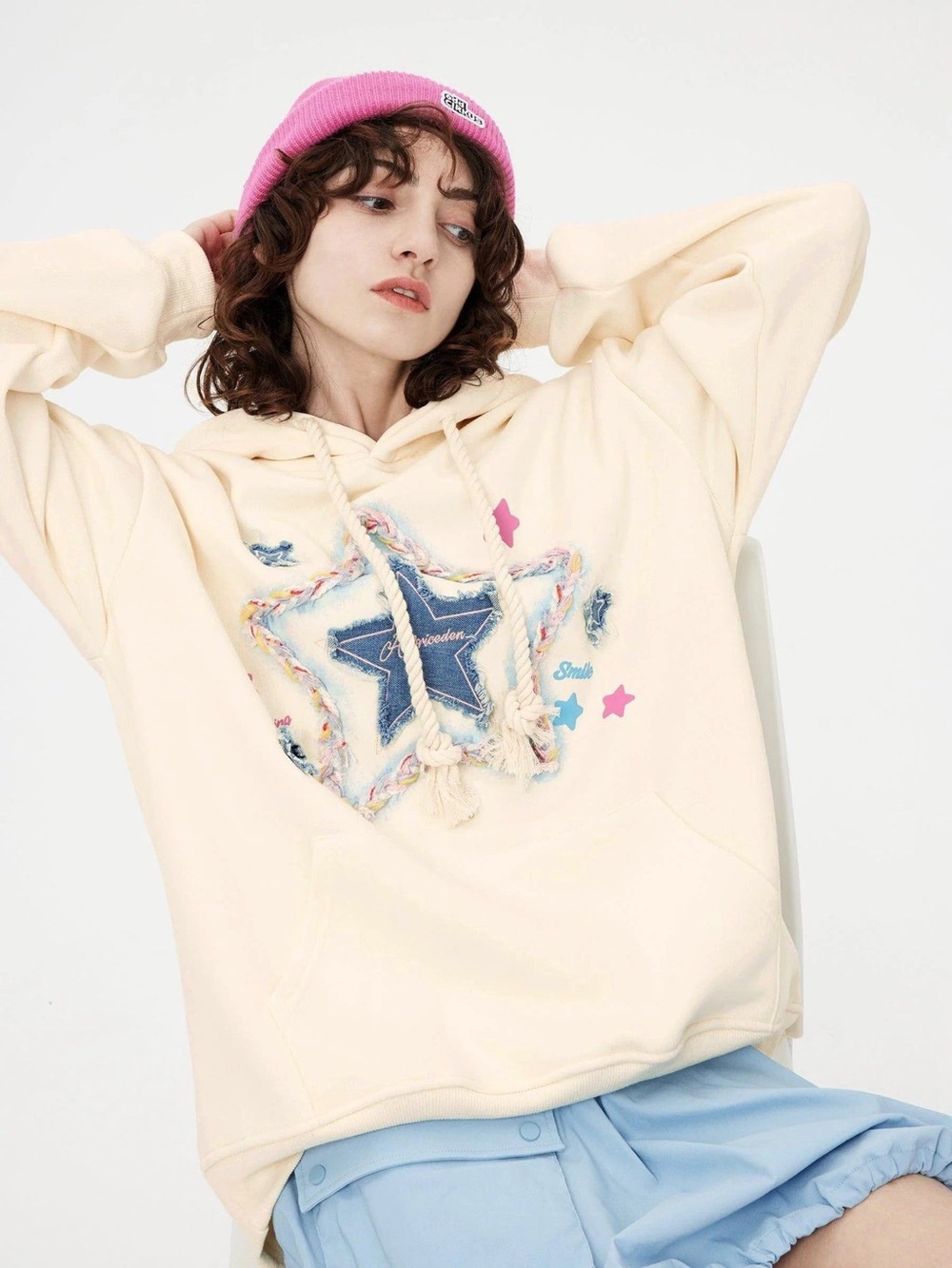 Aelfric Eden Oversized Star Patch Hoodie Boho